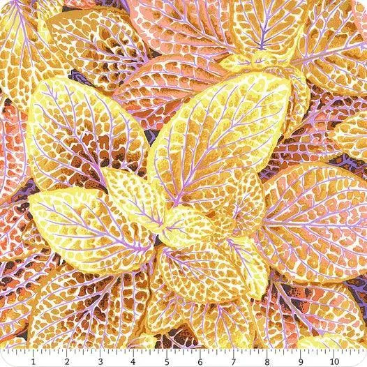 Gold Fittonia Print Fabric From Kaffe Fassett Collective 1