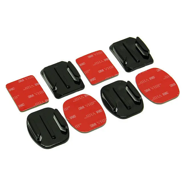 Gopro Mount Kit: 2 Flat + 2 Curved Adhesive Mounts (3M Backing) For Hero, Hero2, Hero3 & Hero3+ 1