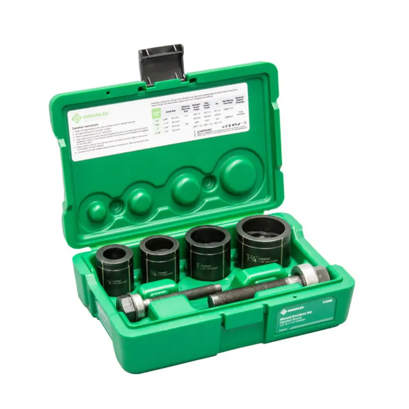 Greenlee 735Bb Standard Round Knockout Set: 1/2" To 1-1/4" Manual Kit 1