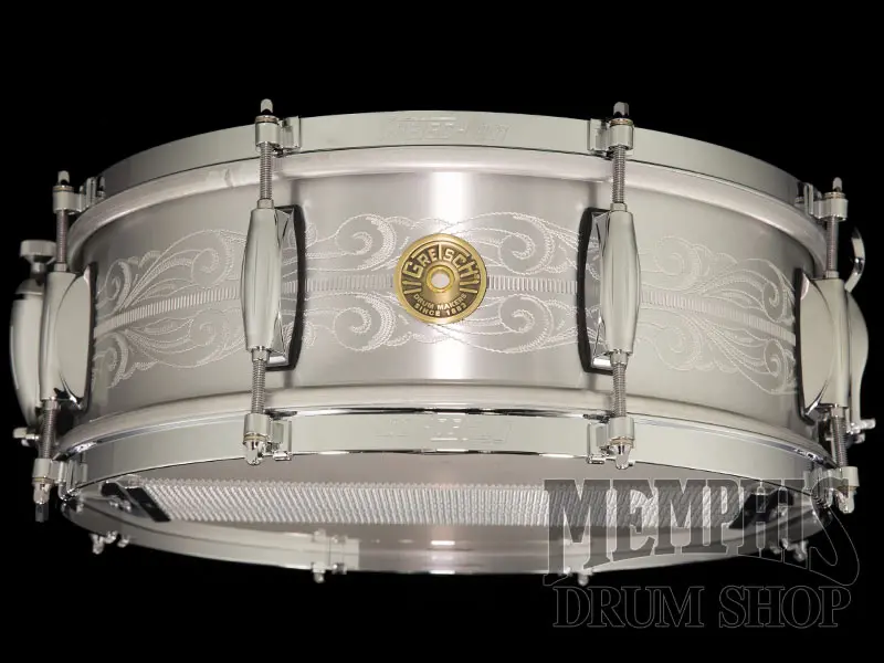 Gretsch 14X5-Inch 135Th Anniversary Engraved Aluminum Snare Drum 1