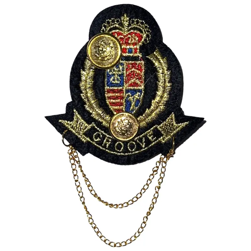 Grooved Shield Brooch Patch – Heraldic Emblem Style 1