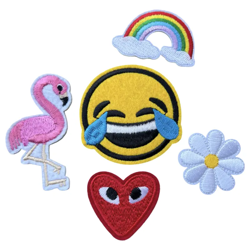 Happy Time Themed Iron-On Patch Set – 5-Piece Cheerful Design Bundle 1