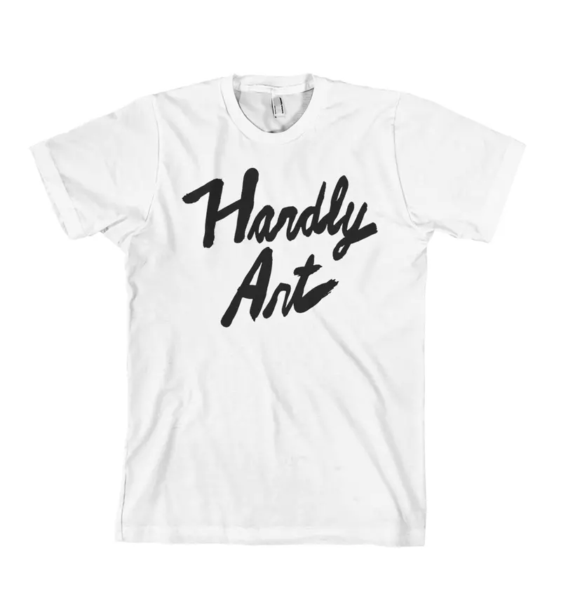 Hardly Art White T-Shirt With Bold Black Logo 1