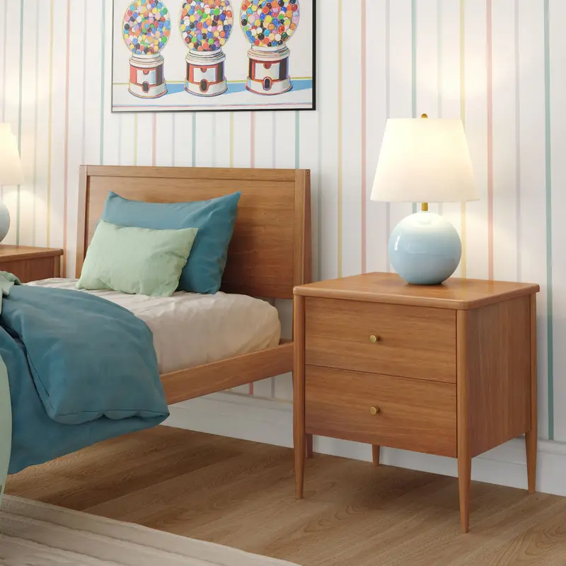 Hudson 2-Drawer Nightstand – Balanced Proportion & Matte Hardware 1