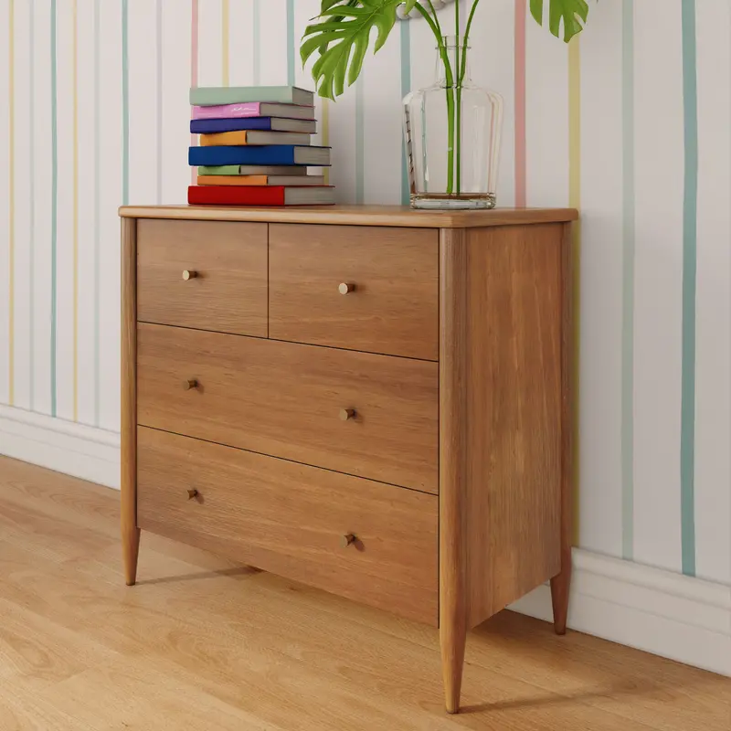 Hudson 4-Drawer Dresser – Mid-Height Alternative With Soft-Close Mechanism 1