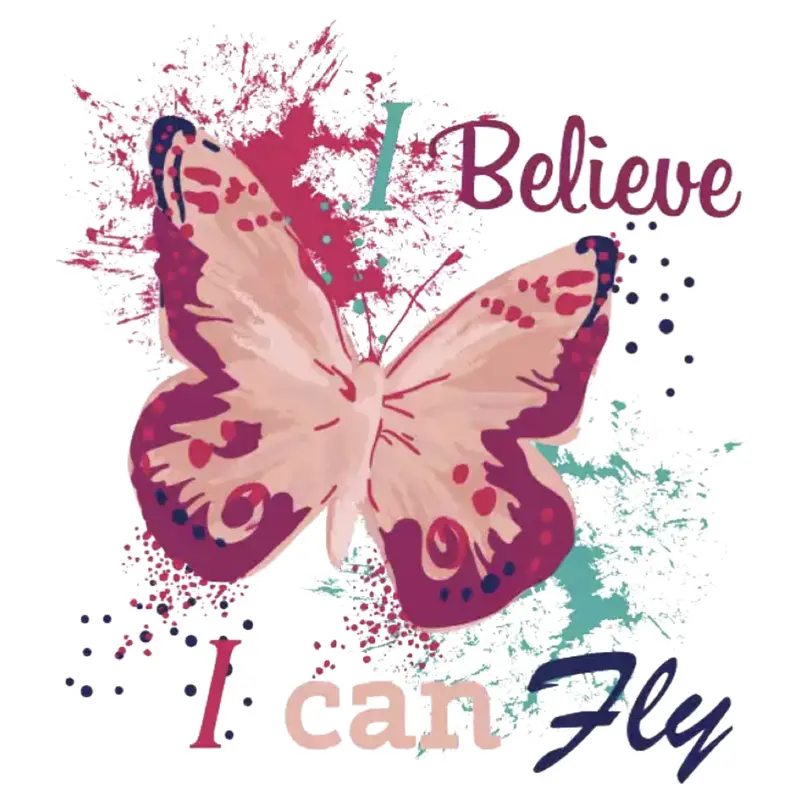 'I Believe I Can Fly' Butterfly Iron-On Appliqué 1
