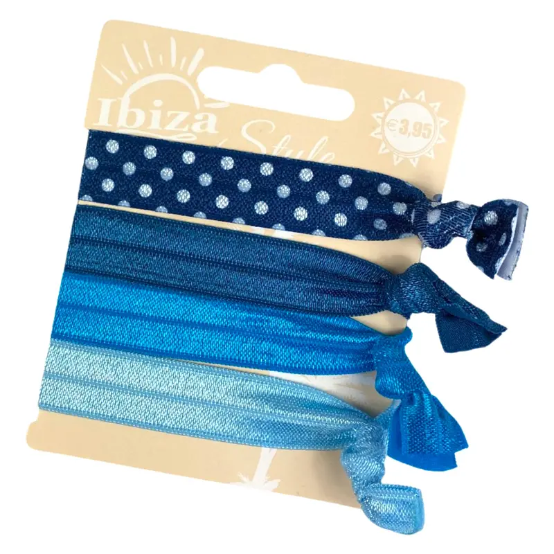 Ibiza-Inspired Blue Hair Tie With Tone-On-Tone Design 1