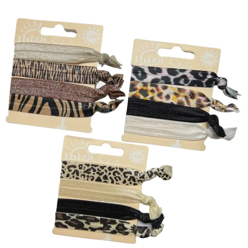Ibiza-Style Hair Tie Set – 3 Animal Print Elastic Bands 1