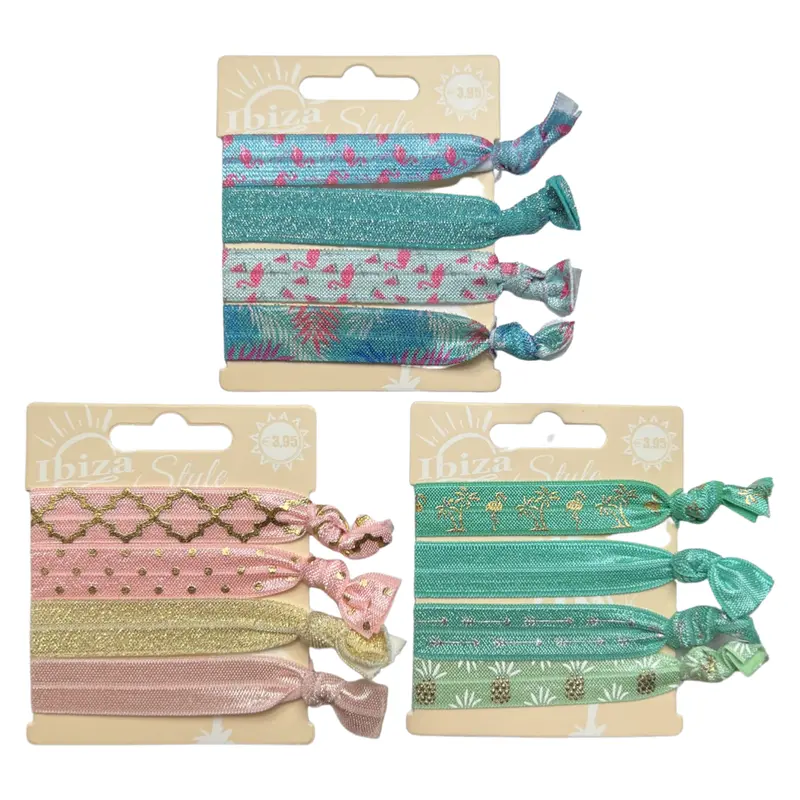 Ibiza-Style Hair Tie Set – 3 Tropical Summer Elastic Bands 1