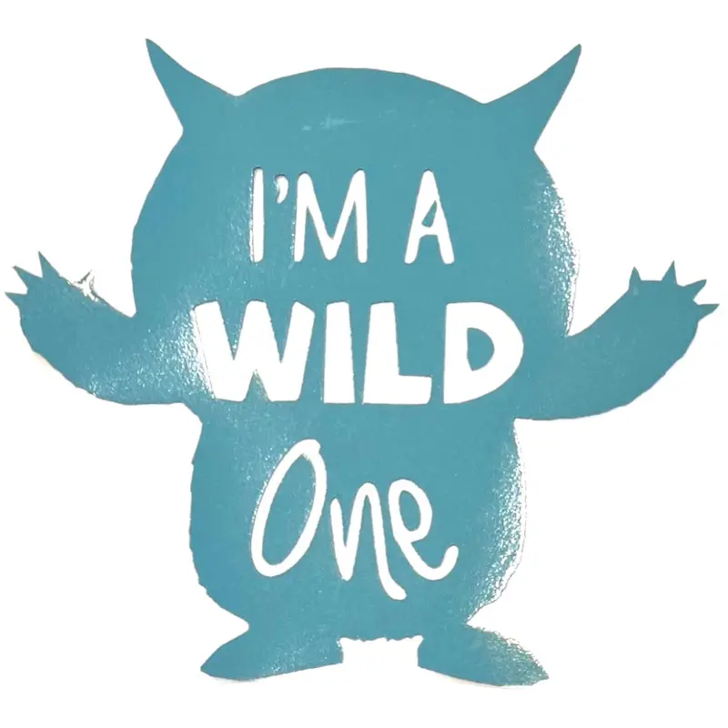 'I'M A Wild One' Monster Text Flock Iron-On – Large 1