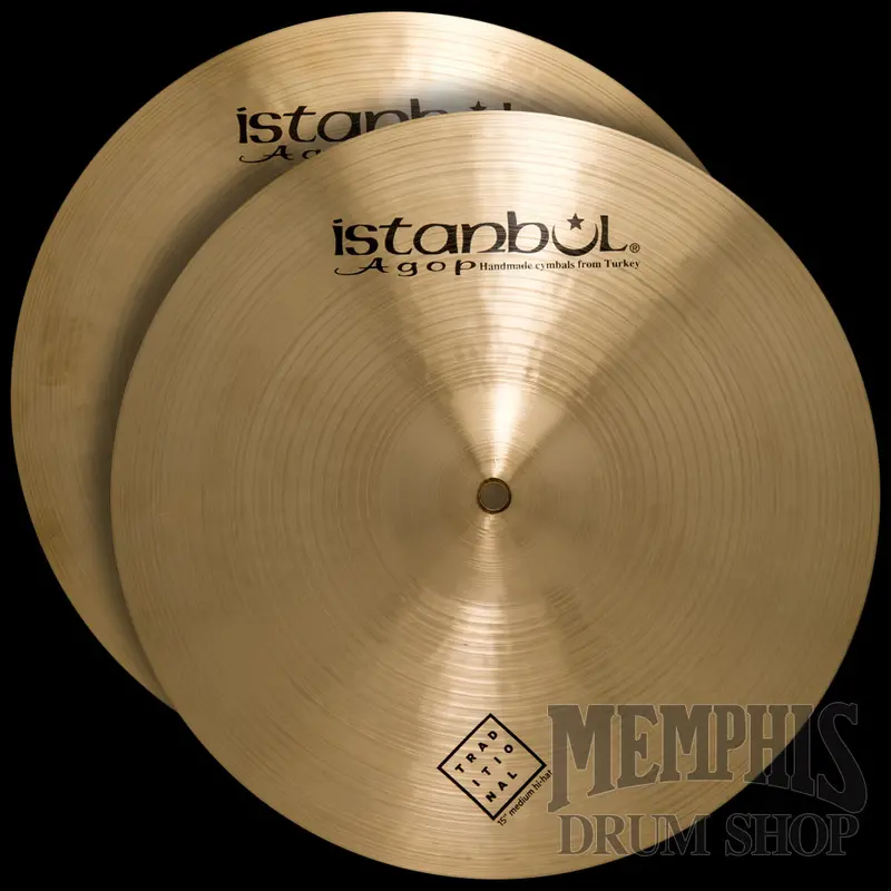 Istanbul Agop 15-Inch Traditional Medium Hi-Hats – Warm, Responsive Pair 1