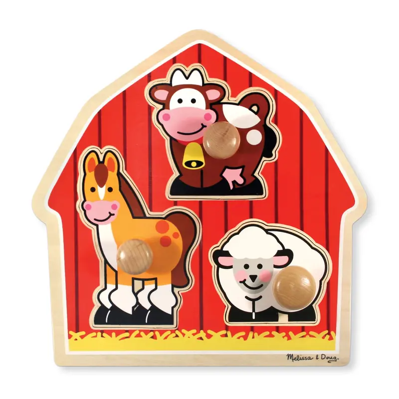 Jumbo Knob Puzzle: Barnyard Friends (3-Piece) 1