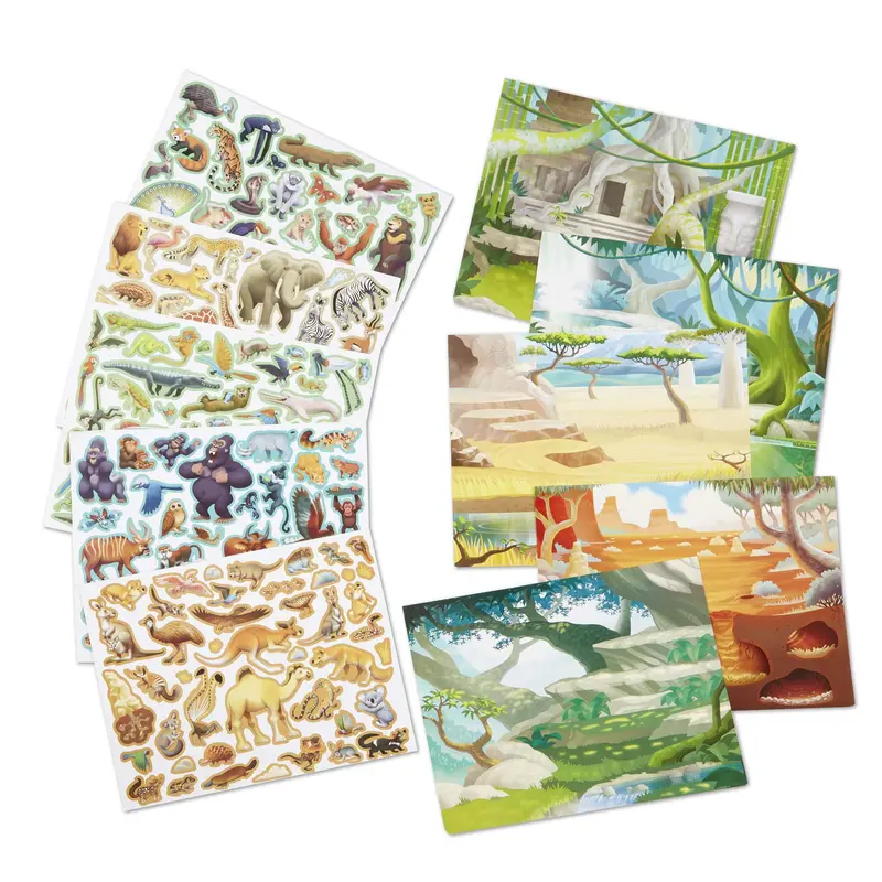 Jungle & Savanna Reusable Sticker Pad – Peel-And-Play Activity 1