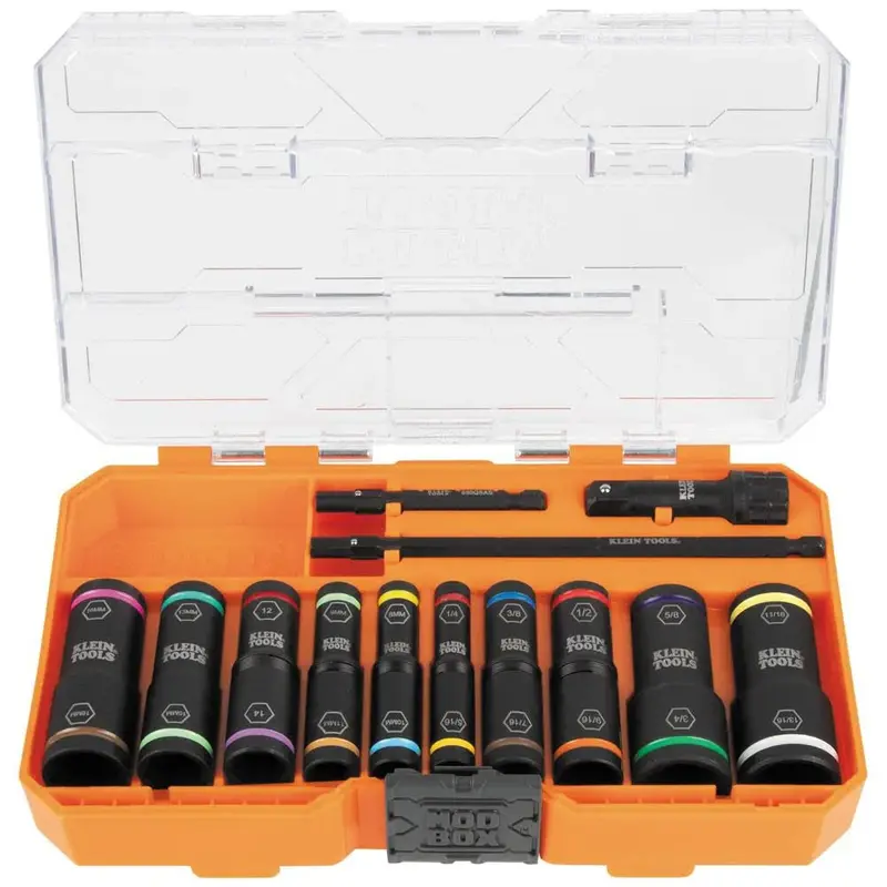 Klein Tools 65239 Knect Flip-20 Dual-Metric/Sae Impact Socket Set (13-Pc) 1