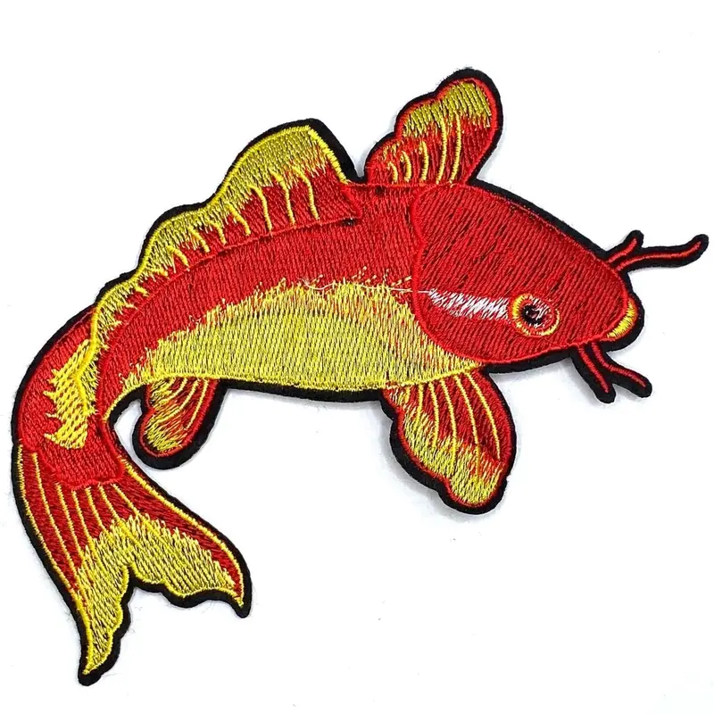 Koi Carp Iron-On Embroidered Patch – Left-Side Application 1