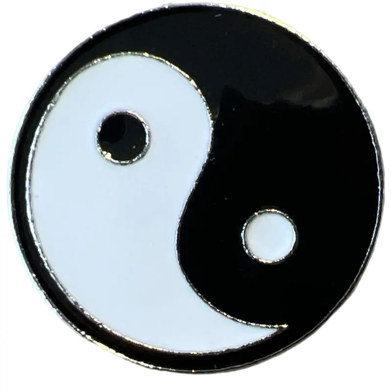 Large Yin Yang Symbol Enamel Pin – Balance & Harmony Design 1