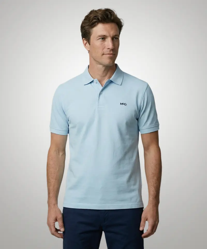 Light Blue Classic Regular-Fit Polo Shirt 1