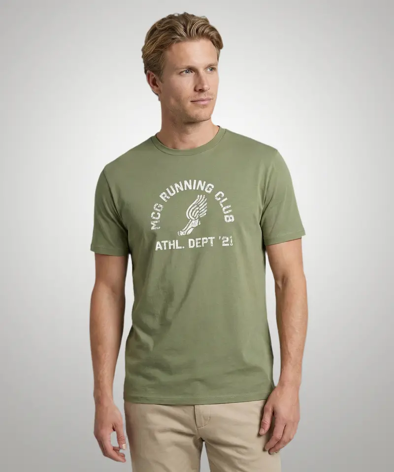 Light Olive Graphic Print T-Shirt 1
