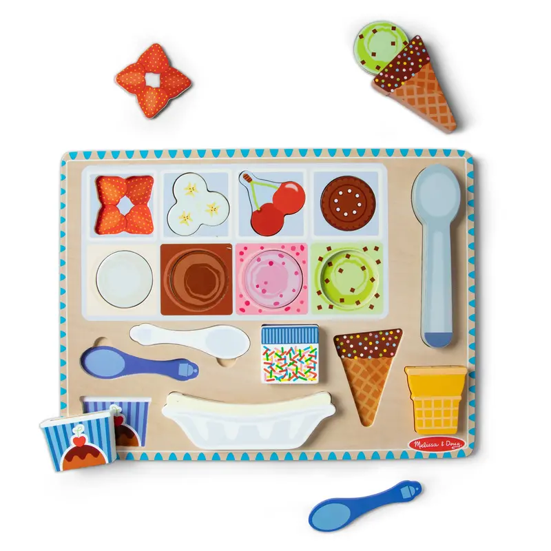 Magnetic Ice Cream Puzzle & Play Set – 16-Piece Wooden Activity Toy 1