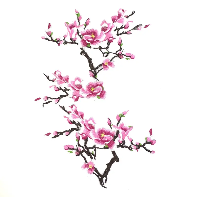 Magnolia Branch Sew-On Embroidery Patch Set 1