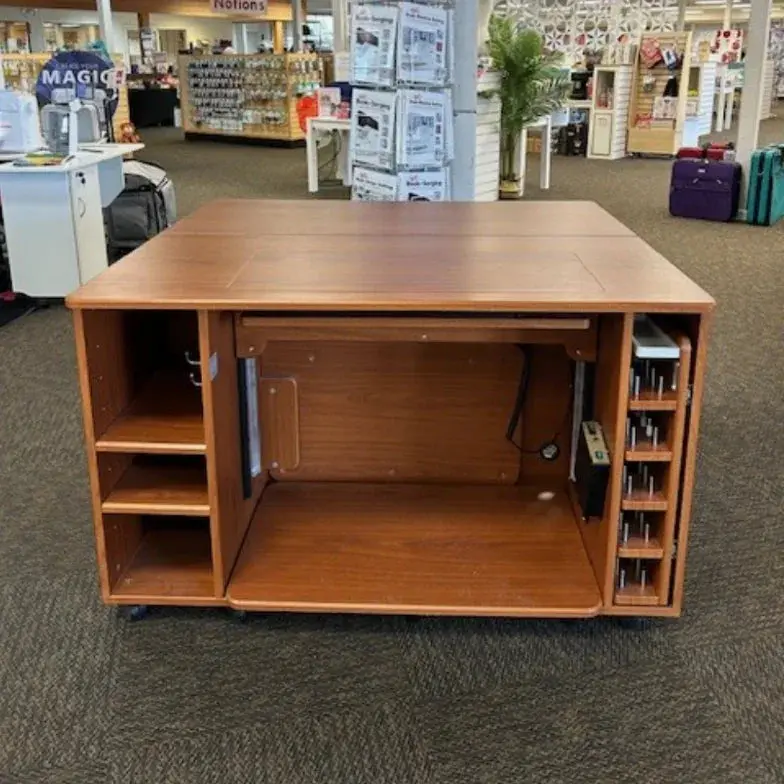 Maker Center Craft Storage Unit – Asian Golden Teak Finish (Open Box) 1