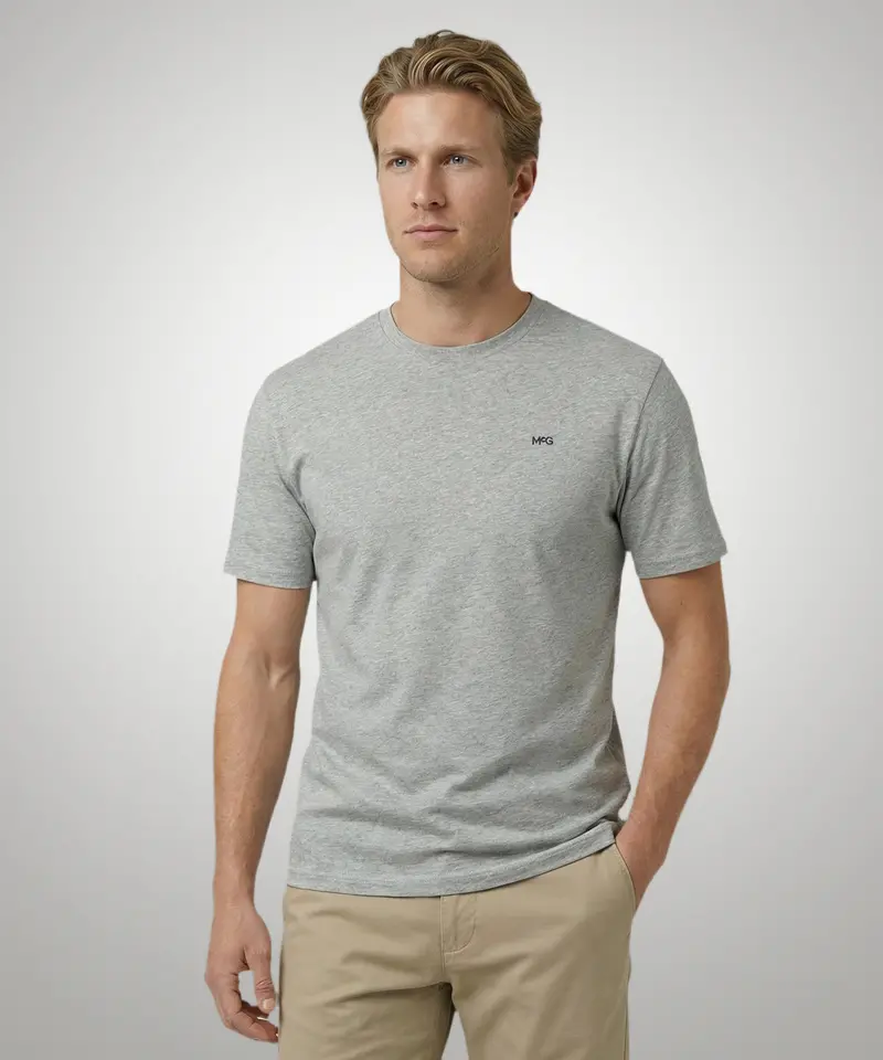 Medium Grey Melange Essential Mcg Embroidered T-Shirt 1
