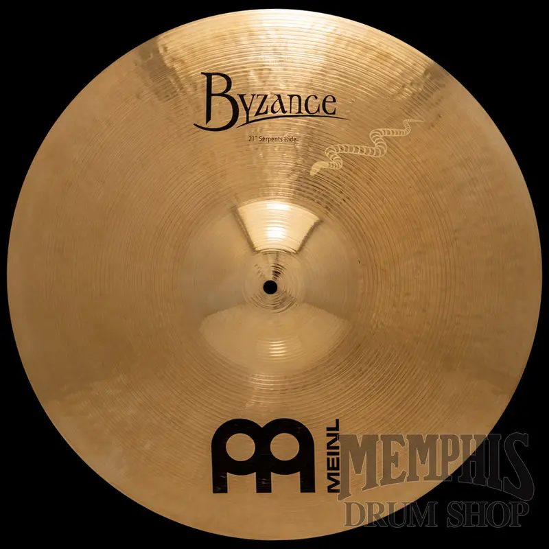 Meinl 21" Byzance Brilliant Serpents Ride Cymbal – Artisan-Embossed Design 1