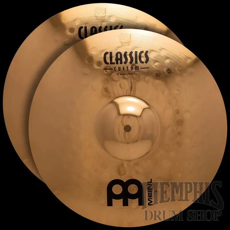 Meinl Classics Custom Brilliant 15" Medium Hi-Hats – Sparkling Sheen And Responsive Foot Control 1