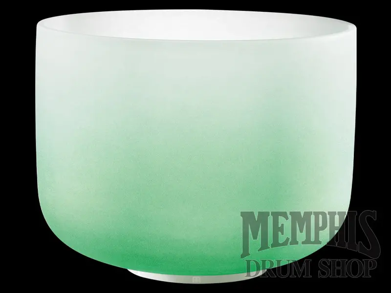 Meinl Colour-Frosted Crystal Singing Bowl – 11", Green, F4 (Heart Chakra) 1