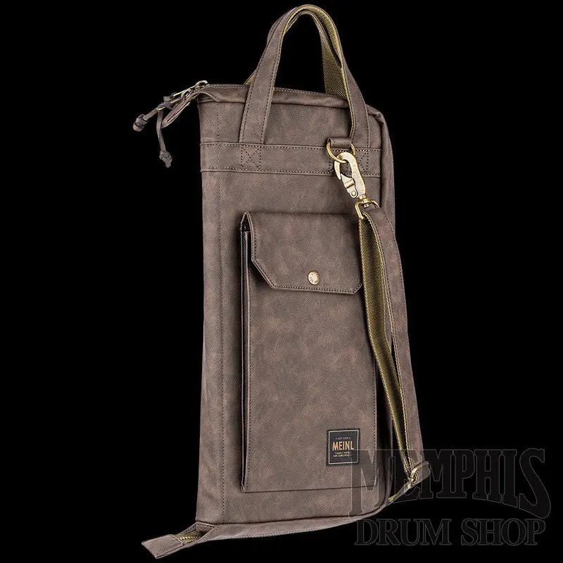 Meinl Vintage Hyde Stick Bag – Dark Brown Leather-Style Fabric With Classic Aesthetic 1