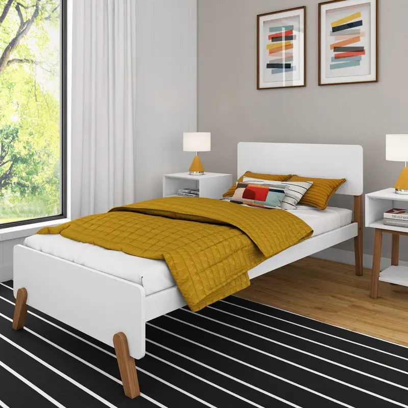 Mid-Century Modern Twin Bed Frame 1