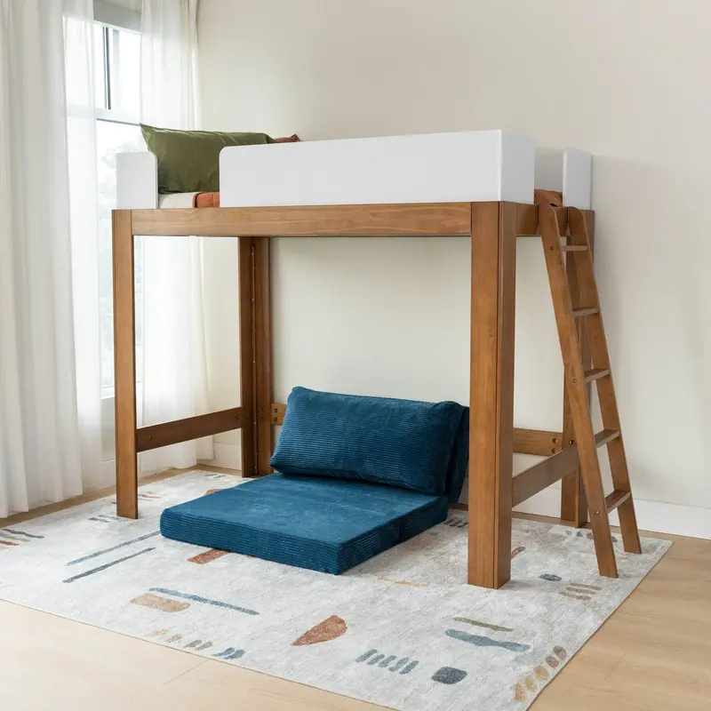 Mid-Century Modern Twin Loft Bed With Desk Or Storage Options 1