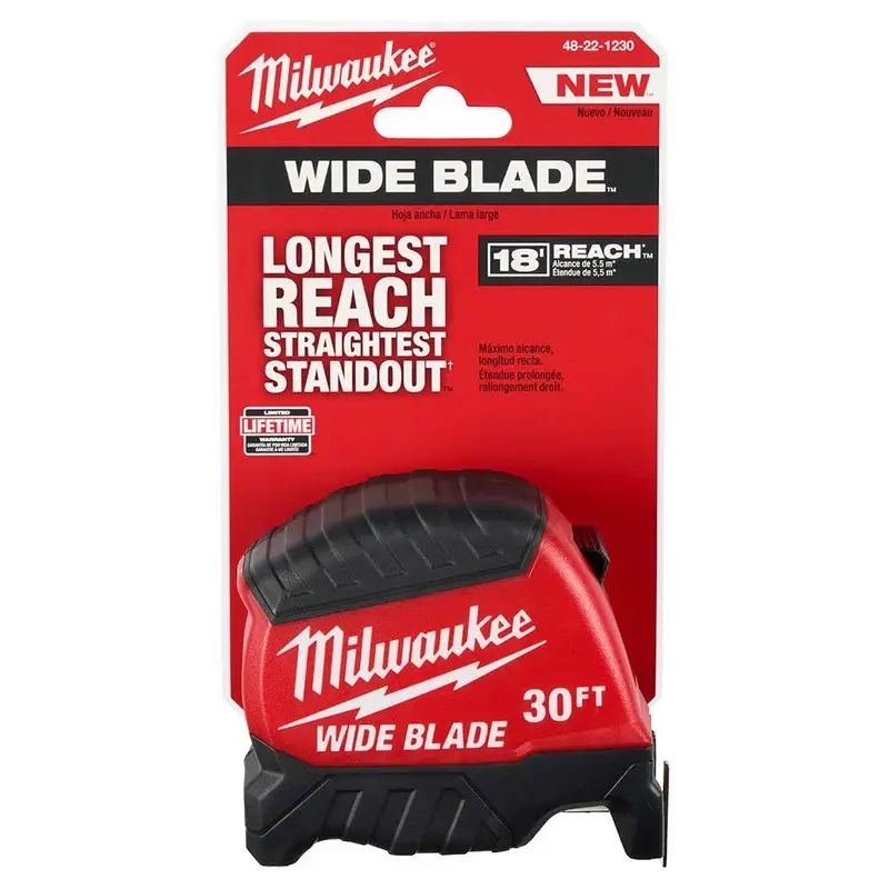 Milwaukee 48-22-1222 30-Foot Wide-Blade Tape Measure With Enhanced Durability 1