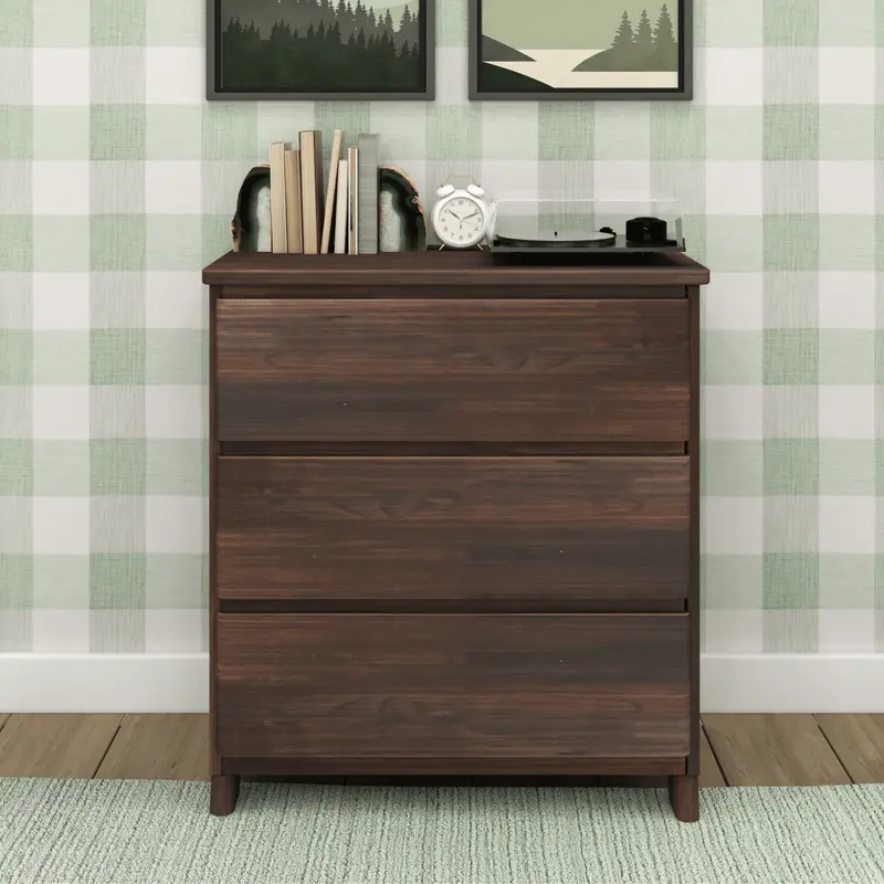 Modern Farmhouse 3-Drawer Dresser – Sleek Small-Space Option 1