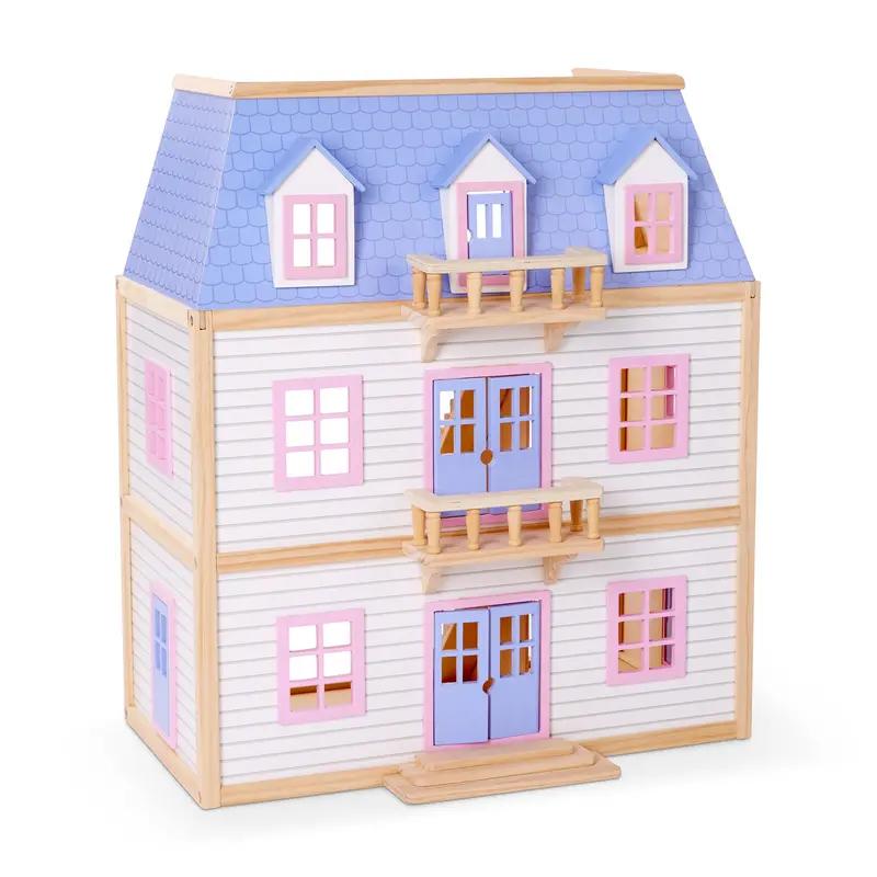 Multi-Story Wooden Dollhouse With Removable Floors 1