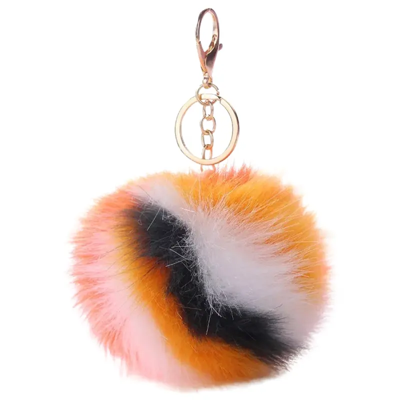 Multicolor Fluffy Pom-Pom Keychain For Bags 1