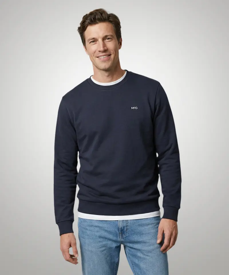 Navy Mcg Logo Crewneck Sweater 1