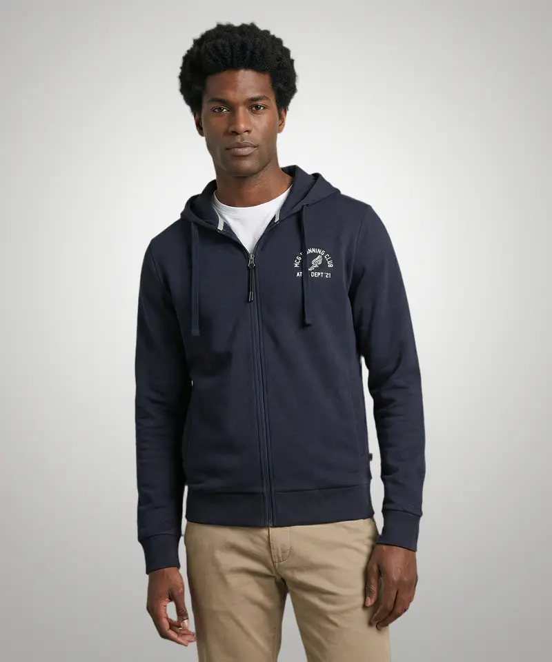 Navy Zip-Up Hoodie 1