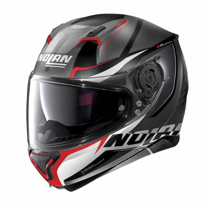 Nolan N-87 Miles Graphic Helmet – Black, Grey, White & Red 1
