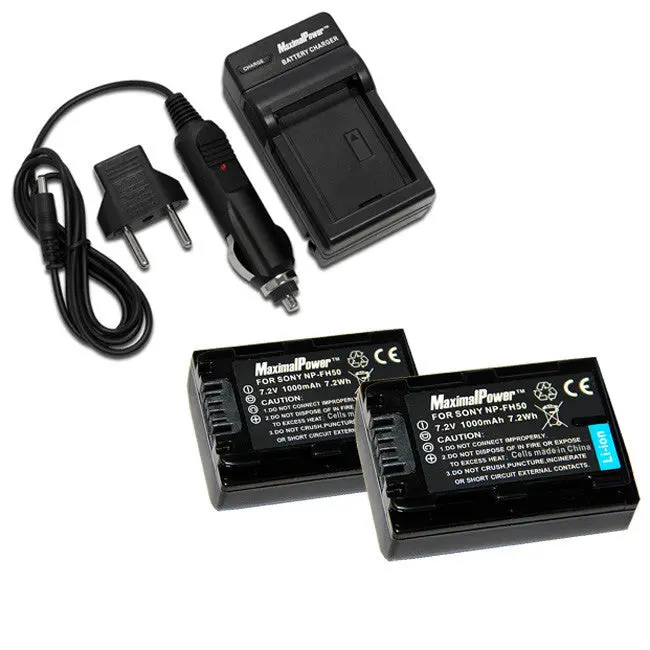 Np-Fh50 Dual-Battery Bundle With Fast Usb Charging Adapter 1