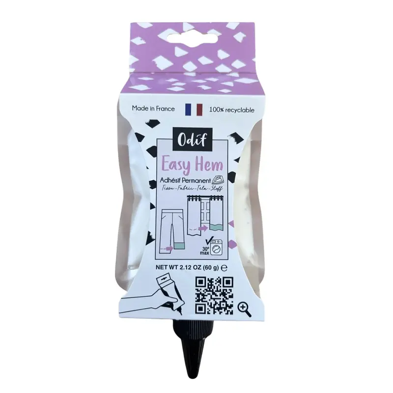 Odif Easy Hem Fabric Adhesive – Iron-On Fusible Bonding Glue (2.12 Oz) 1