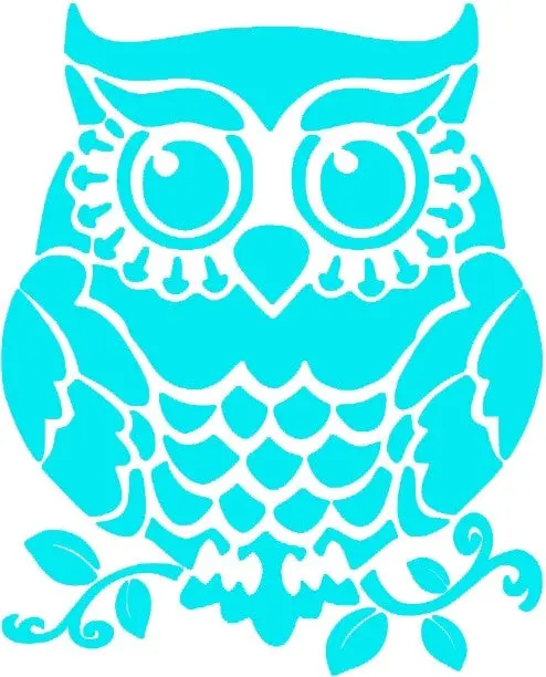 Owl Flock Iron-On Appliqué Design 1