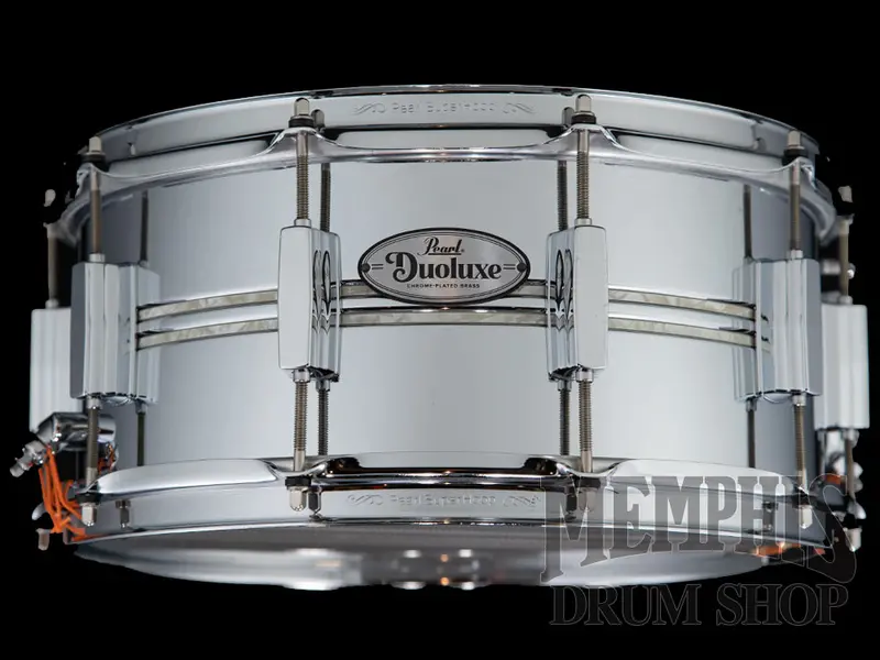 Pearl Duoluxe 14"X6.5" Chrome-Over-Brass Snare Drum 1