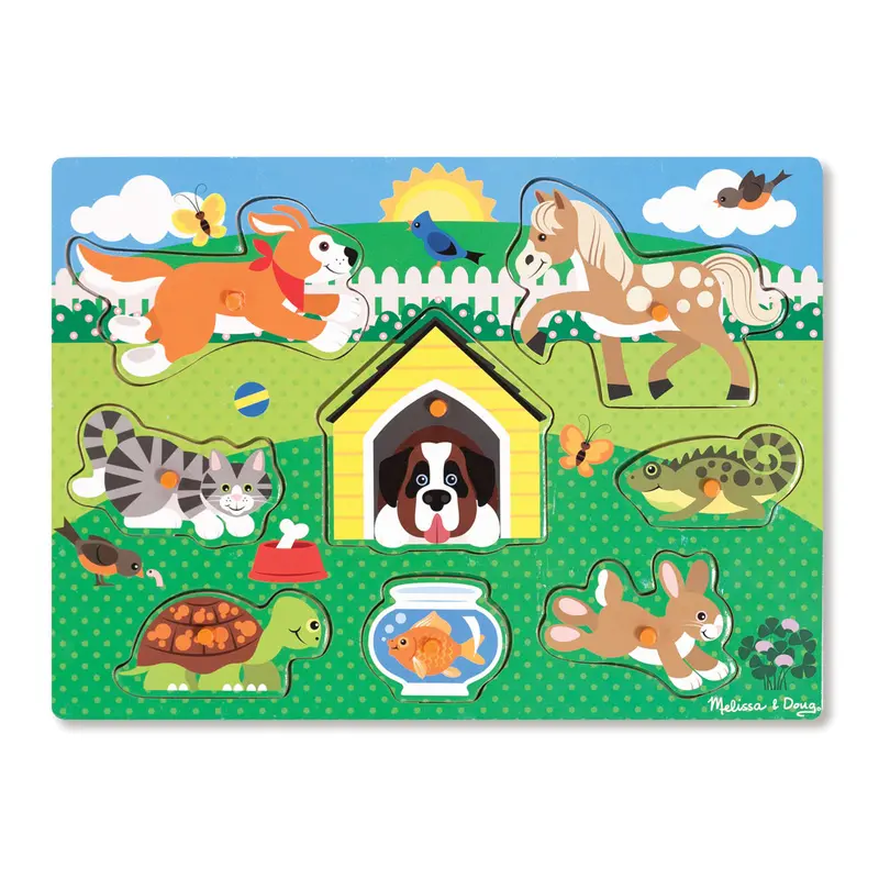 Pets Peg Puzzle – 8-Piece Companion Animal Learning Toy 1