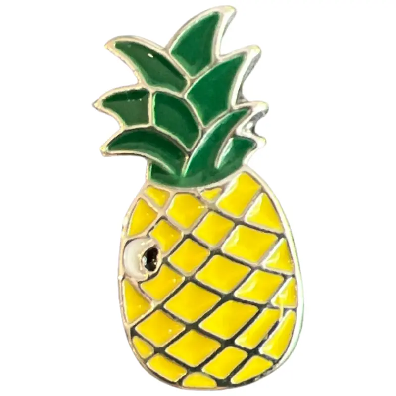 Pineapple Snap Button Enamel Pin 1
