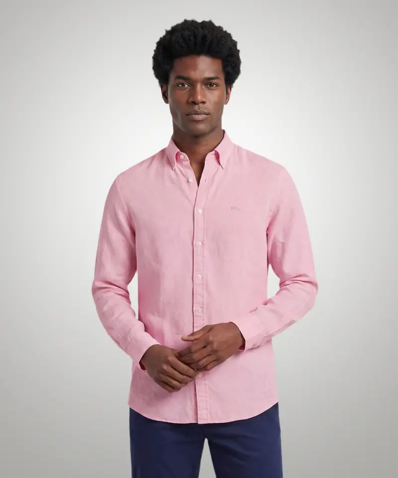 Pink Cotton-Linen Shirt 1