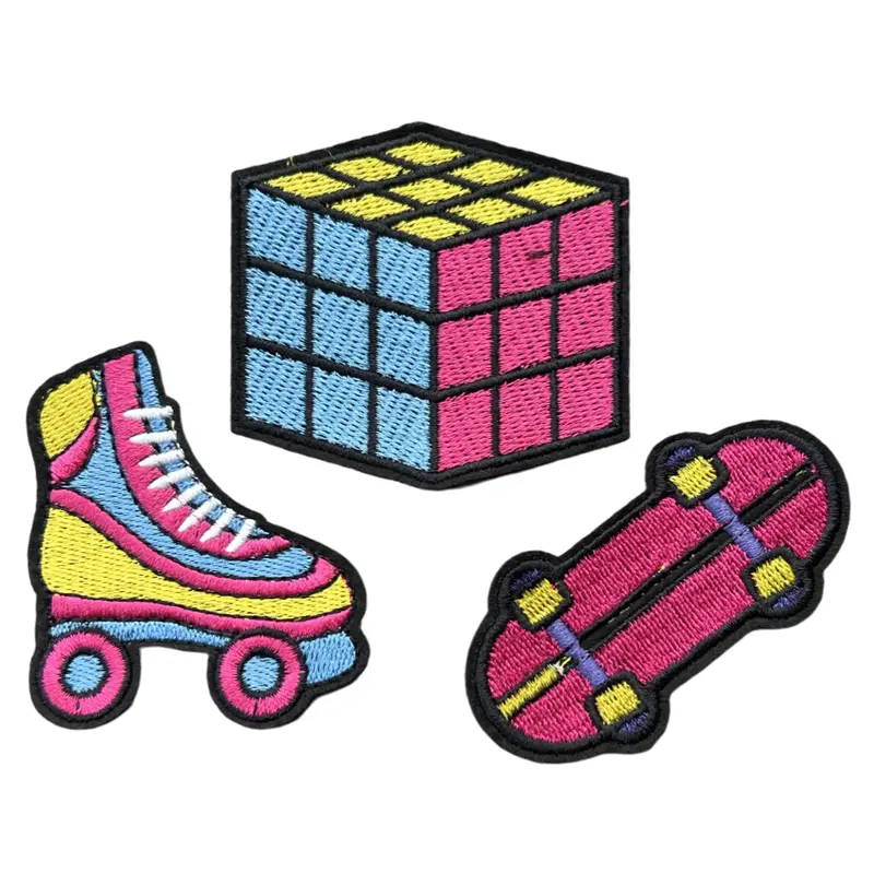 Play & Game Themed Iron-On Patch Set – 3-Piece Fun Design Bundle 1