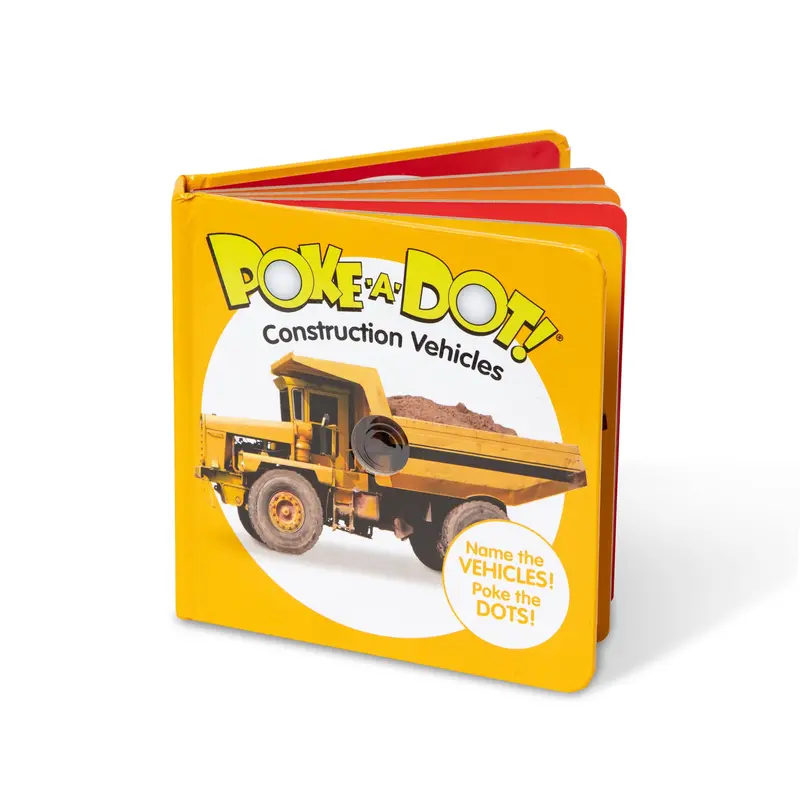 Poke-A-Dot Construction Vehicles Board Book For Sensory Learning 1