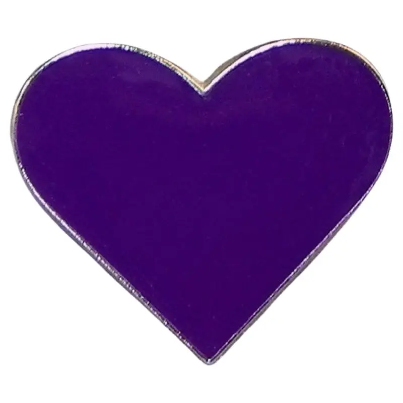 Purple Enamel Heart Lapel Pin 1