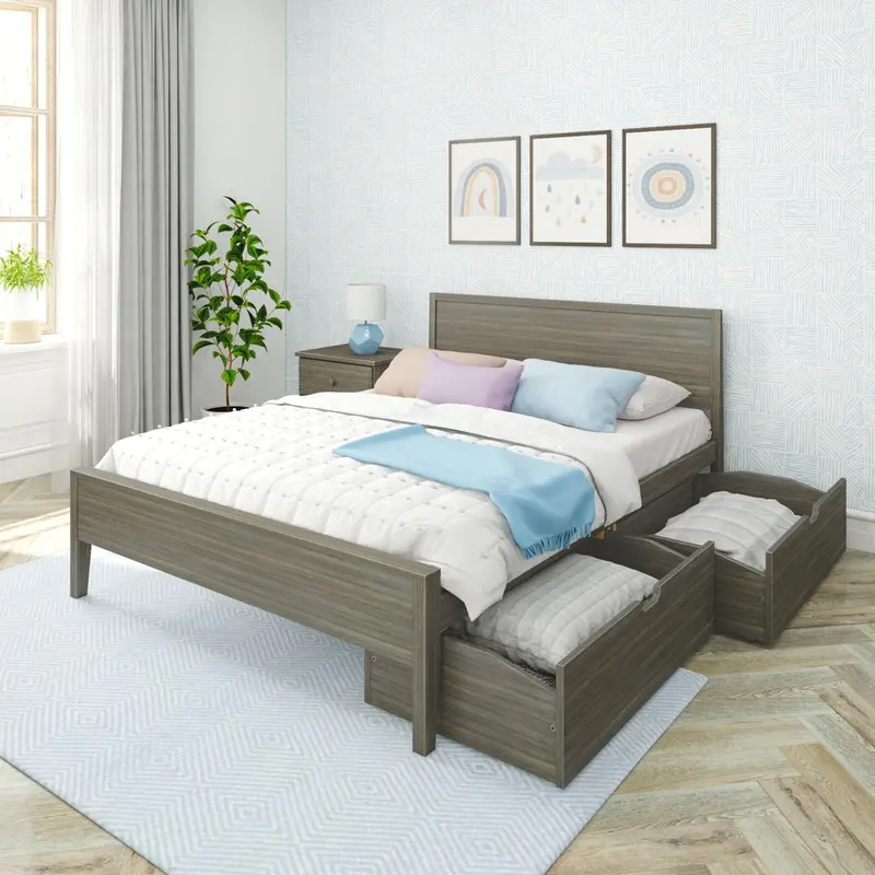 Queen Panel Bed Featuring Under-Bed Storage Drawers 1